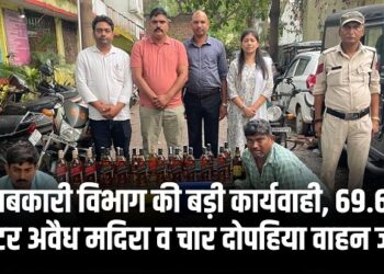 Local News : आबकारी विभाग की बड़ी कार्यवाही, 69.68 लीटर अवैध मदिरा व चार दोपहिया वाहन जब्त