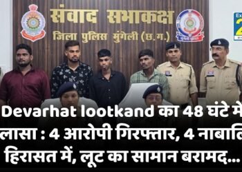 Devarhat lootkand का 48 घंटे में खुलासा: 4 आरोपी गिरफ्तार, 4 नाबालिग हिरासत में, लूट का सामान बरामद