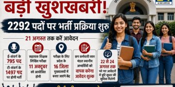 Govt Job : 2292 पदों पर भर्ती का ऐलान, युवाओं के लिए सुनहरा मौका; 21 अगस्त तक करें आवेदन